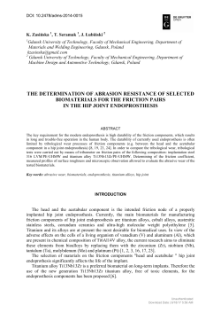 the determination of abrasion resistance of selected