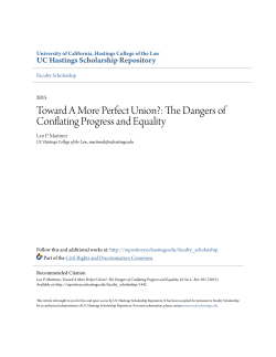 Toward A More Perfect Union? - UC Hastings Scholarship Repository