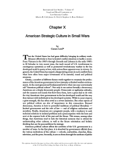 American Strategic Culture in Small Wars