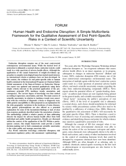 FORUM Human Health and Endocrine Disruption