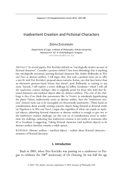 Inadvertent Creation and Fictional Characters