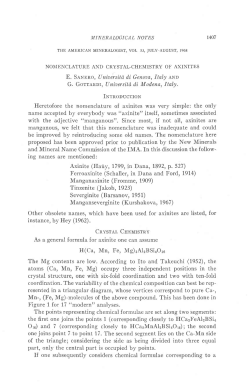NOMENCLATURE AND CRYSTAL-CHEMISTRY OF AXINITES E. S.