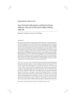 Issue Networks, Information, and Interest Group Alliances