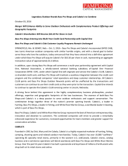 Legendary Outdoor Brands Bass Pro Shops and Cabela`s to