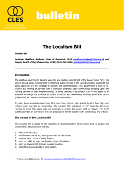 The Localism Bill - Centre for Local Economic Strategies