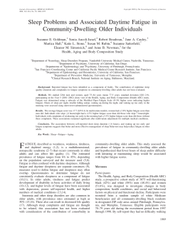 Sleep Problems and Associated Daytime Fatigue in Community