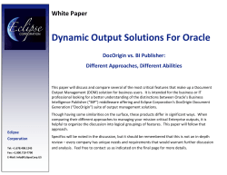 Dynamic Output Solutions For Oracle