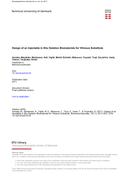Design of an Injectable in Situ Gelation Biomaterials for