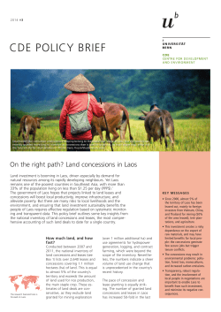 Land concessions in Laos - Centre for Development and Environment