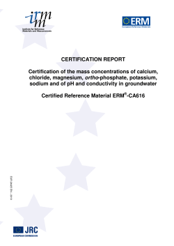 CERTIFICATION REPORT Certification of the mass concentrations