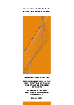 Measurement bias in the HICP: what do we know - ECB