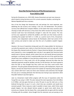 Describe the key features of the Stresemann era from