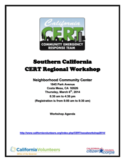 Southern California CERT Regional Workshop