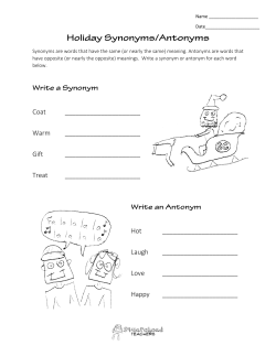 Holiday Synonyms-Antonyms