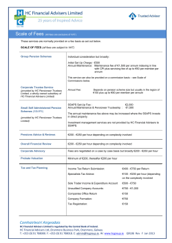 Scale of Fees - HC Financial Services