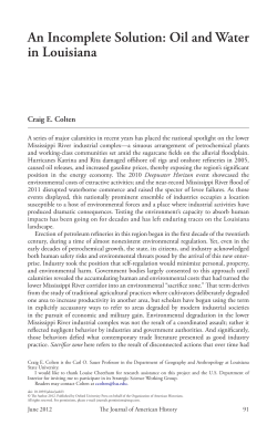 An Incomplete Solution: Oil and Water in Louisiana