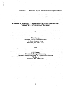 interannual variability of upwelling&middot; strength and mussel