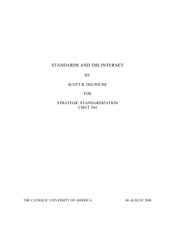 standards and the internet - Strategic Standardization