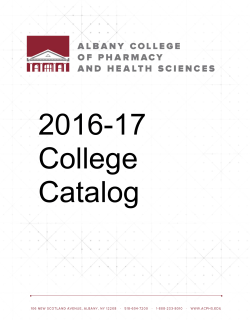 acphs course descriptions - Albany College of Pharmacy and Health