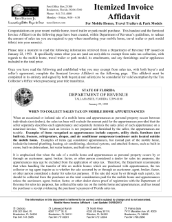Itemized Invoice Affidavit - Manatee County Tax Collector