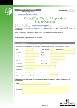 Council Tax Discount Application Single Occupier