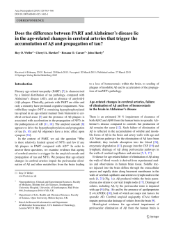 Does the difference between PART and Alzheimer`s disease lie in