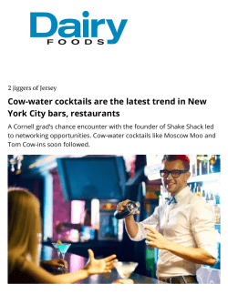Cow-water cocktails are the latest trend in New York City bars