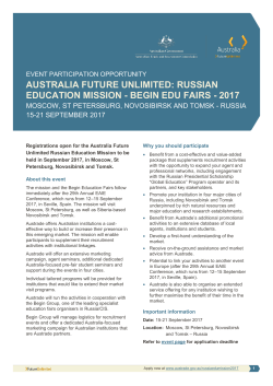 AUSTRALIA FUTURE UNLIMITED: RUSSIAN EDUCATION