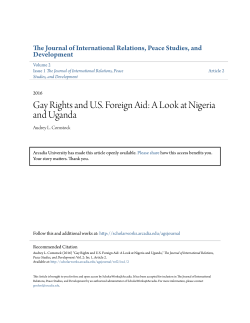 Gay Rights and U.S. Foreign Aid: A Look at Nigeria and Uganda