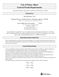 City of Prince Albert General Permit Requirements