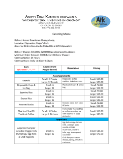 Catering Menu - Andy`s Thai Kitchen
