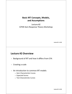 Basic IRT Concepts, Models, and Assumptions