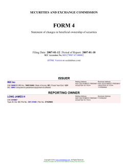 INX Inc (Form: 4, Filing Date: 01/12/2007)