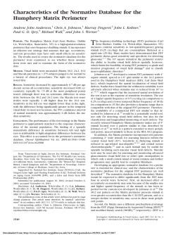 Characteristics of the Normative Database for the Humphrey