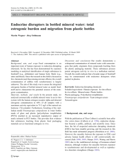 Endocrine disruptors in bottled mineral water: total estrogenic