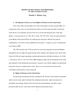 RIGHTS OF DETAINEES AND PRISONERS IN THE UNITED