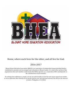 BHEA 2016-2017 Handbook - Blount Home Education Association