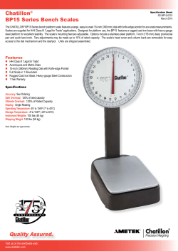Chatillon&reg; BP15 Series Bench Scales Quality Assured.