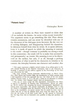 The argument seems to go something like this. Plato always