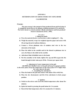 DETERMINATION OF GROSS ENERGY BY USING BOMB
