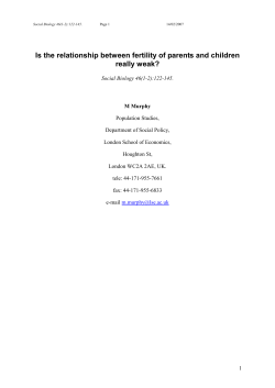 Is the relationship between fertility of parents and children really