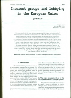 Interest groups the European and lobbying Union