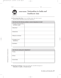 GUIDED READING Nationalism in India and Southwest Asia