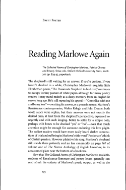 &ldquo;Reading Marlowe Again.&rdquo; Kenyon Review
