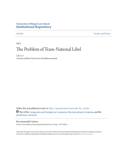The Problem of Trans-National Libel