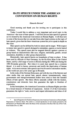 hate speech under the american convention on human
