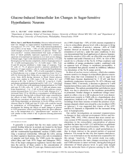Glucose-Induced Intracellular Ion Changes in Sugar