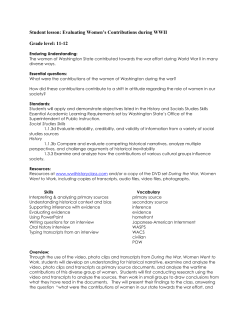 Evaluating Women`s Contributions during WWII
