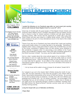 July - First Baptist Church of Omaha