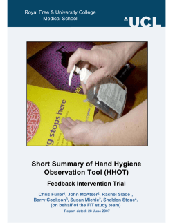 Short Summary of Hand Hygiene Observation Tool (HHOT)